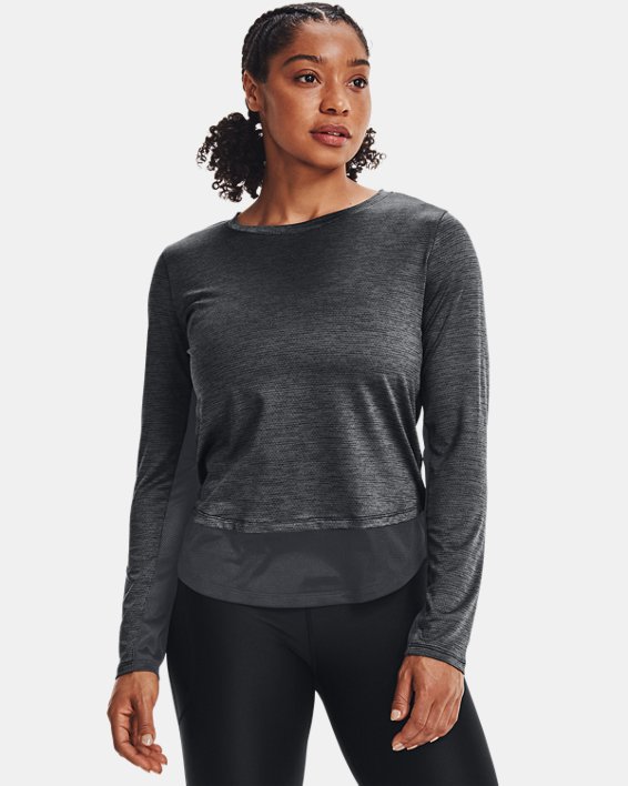 Women's UA Tech™ Vent Long Sleeve in Black image number 0